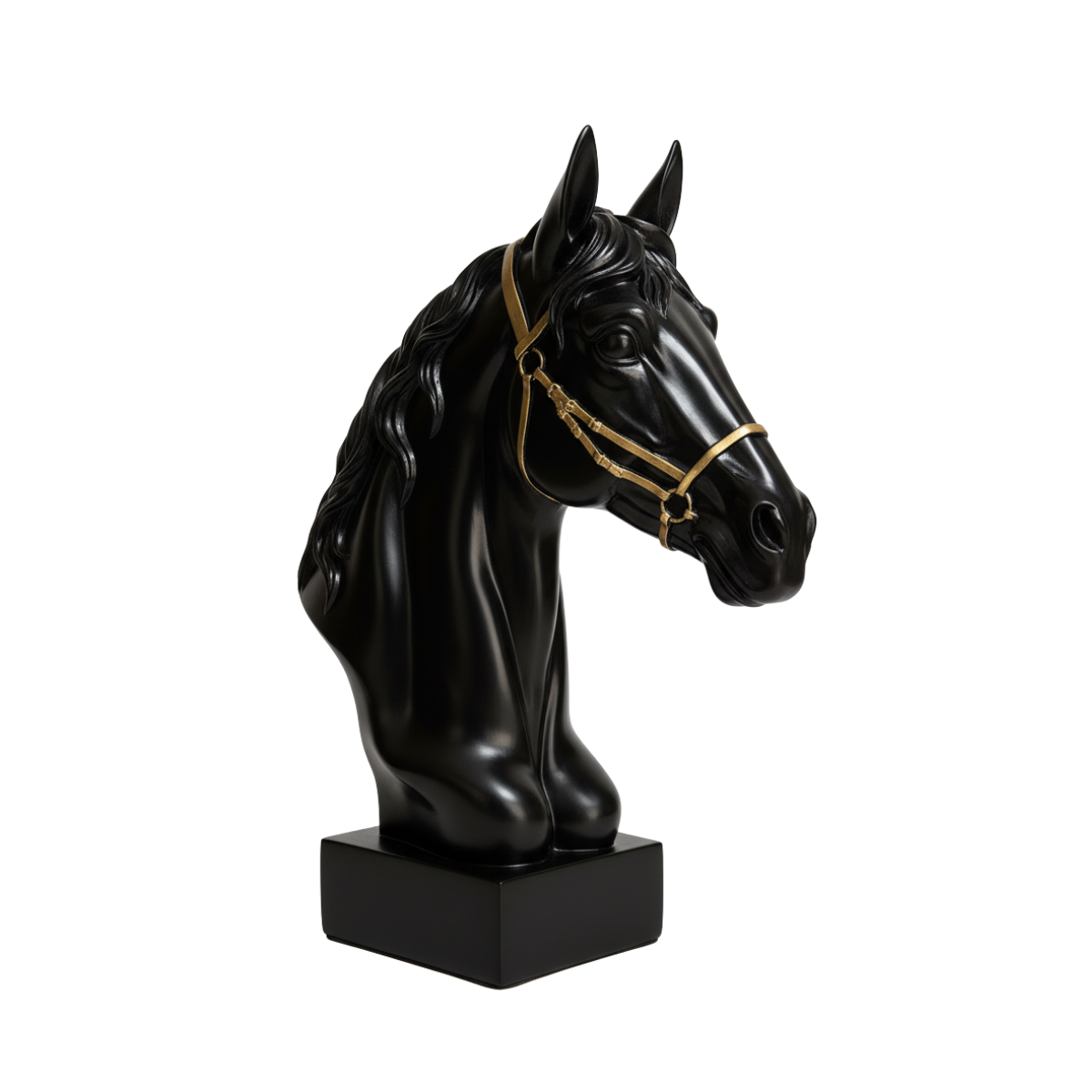 Horse Head Sculpture Black
