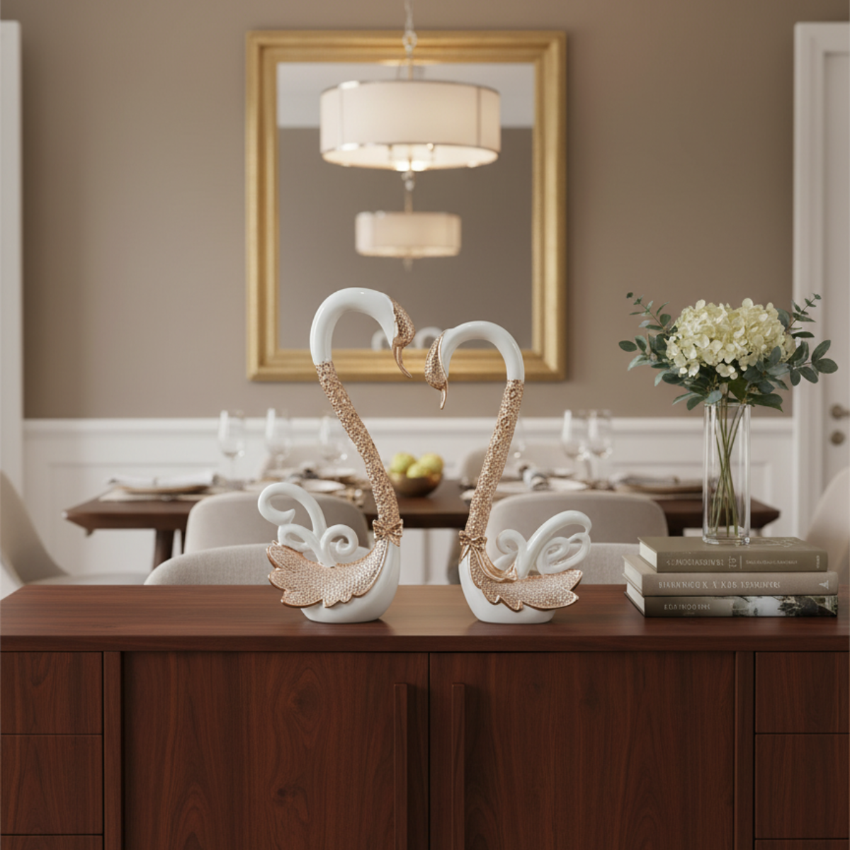 Serenity Swan Pair Gold