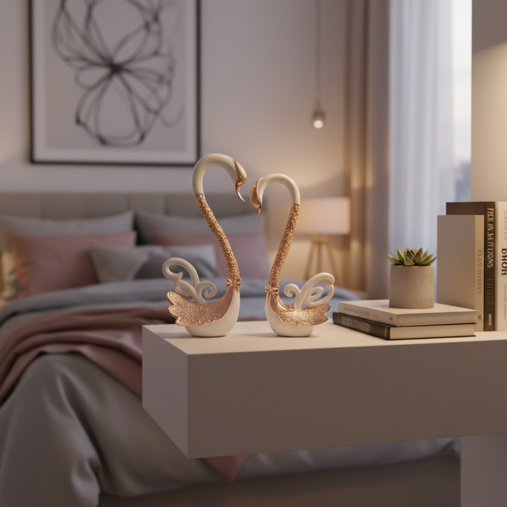 Serenity Swan Pair Rose Gold