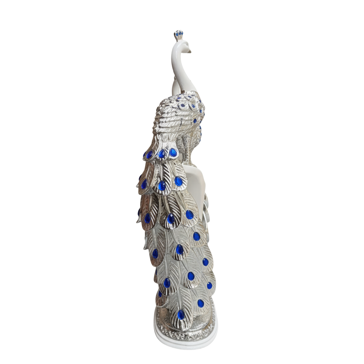 Peacock Pair with Blue Pearl Feathers