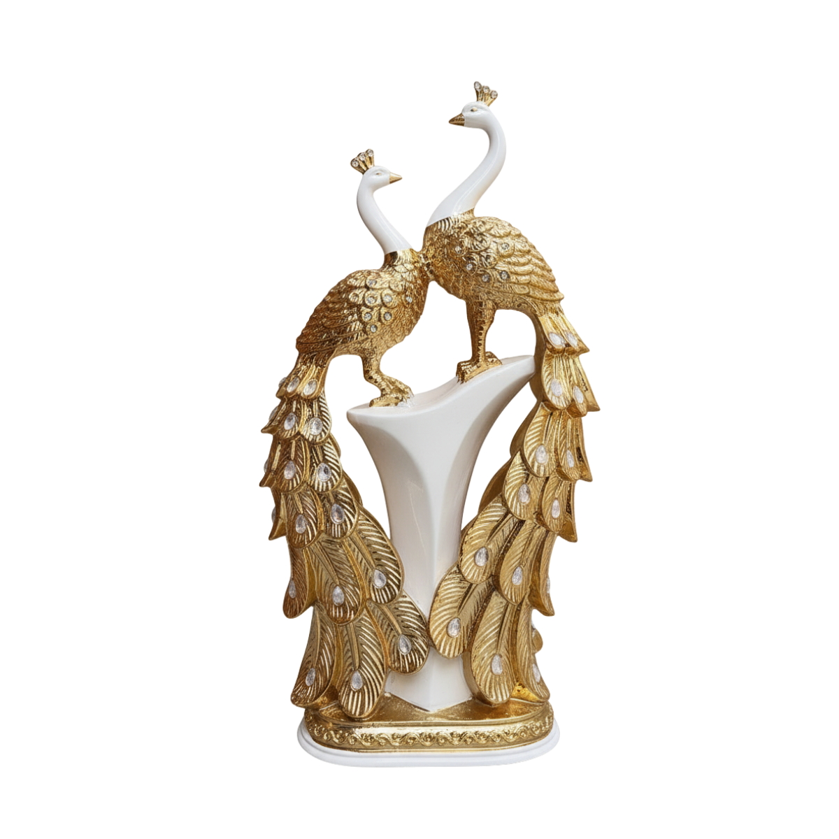 Peacock Pair with White Pearl Feathers
