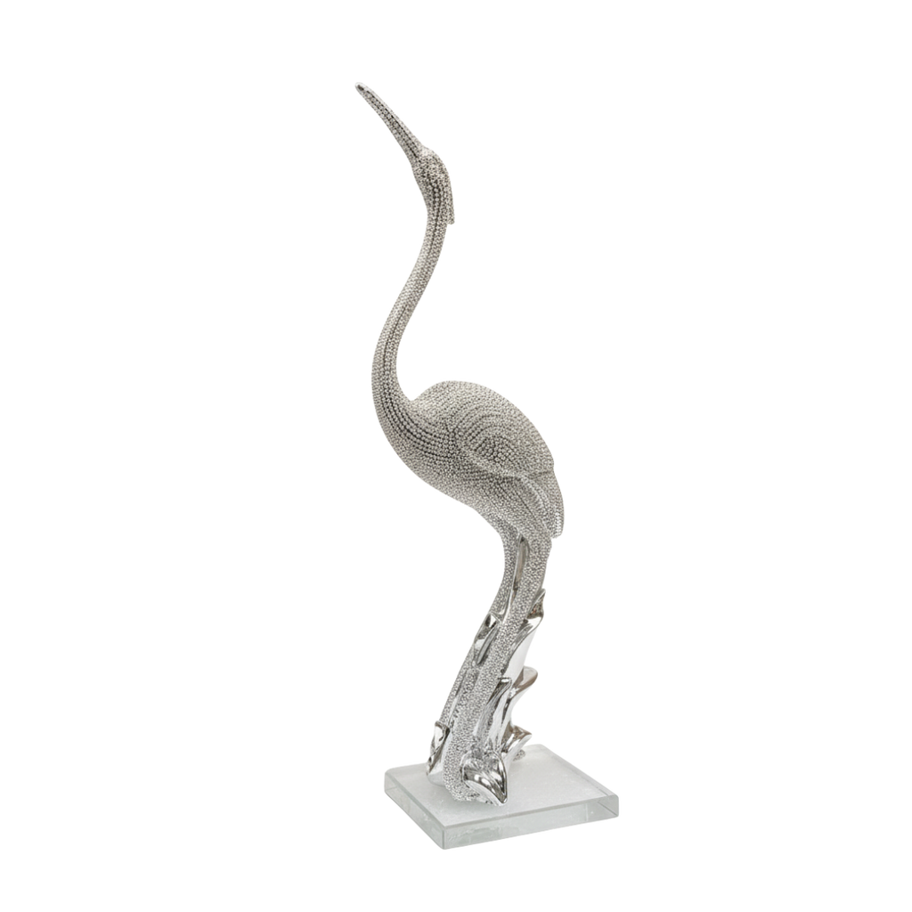 Serenity Crane Sculpture Silver