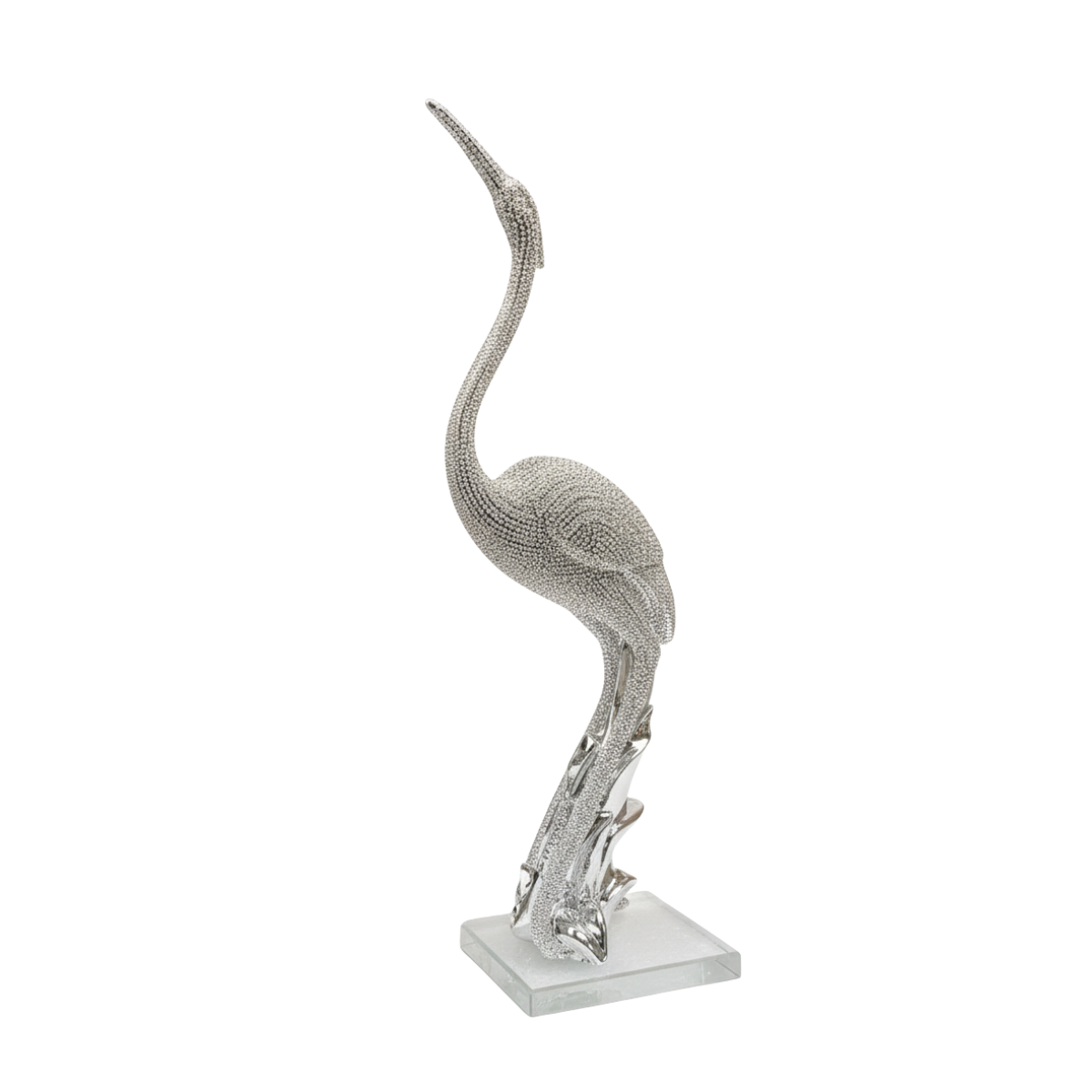 Serenity Crane Sculpture Silver