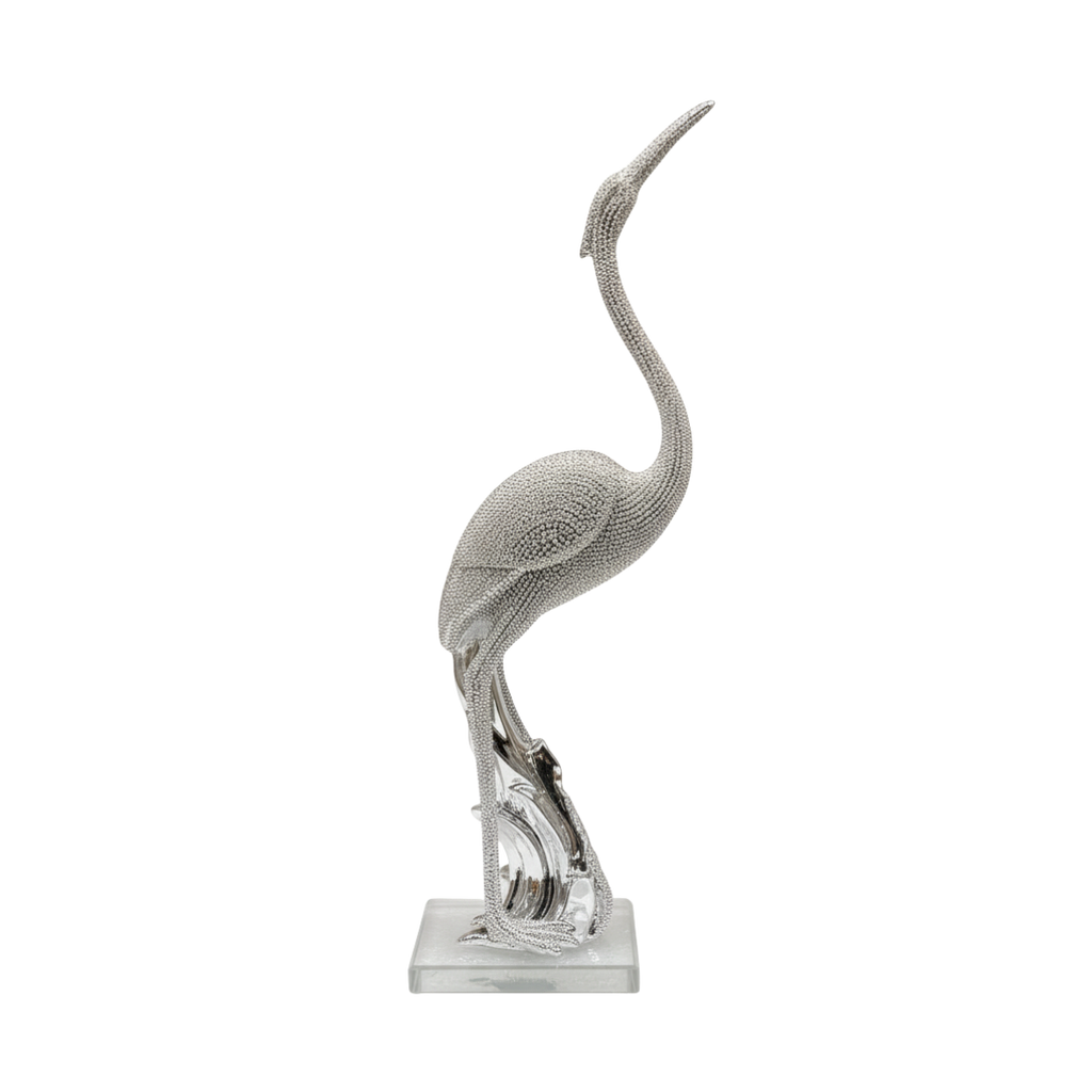 Serenity Crane Sculpture Silver