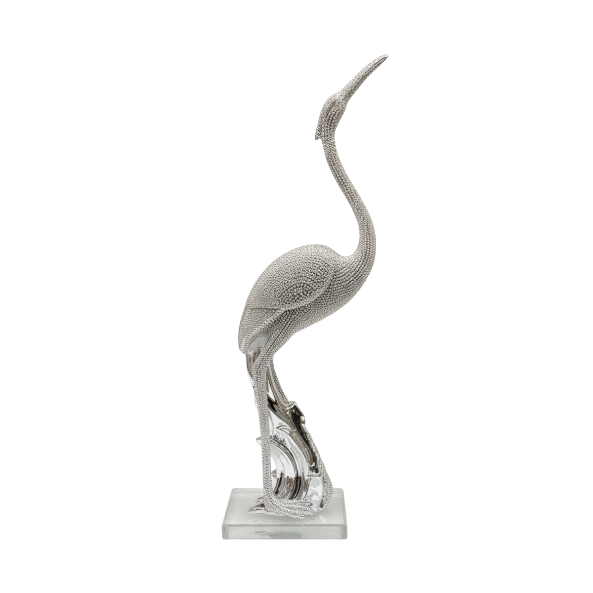 Serenity Crane Sculpture Silver