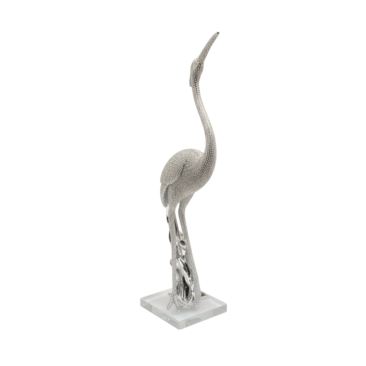 Serenity Crane Sculpture Silver