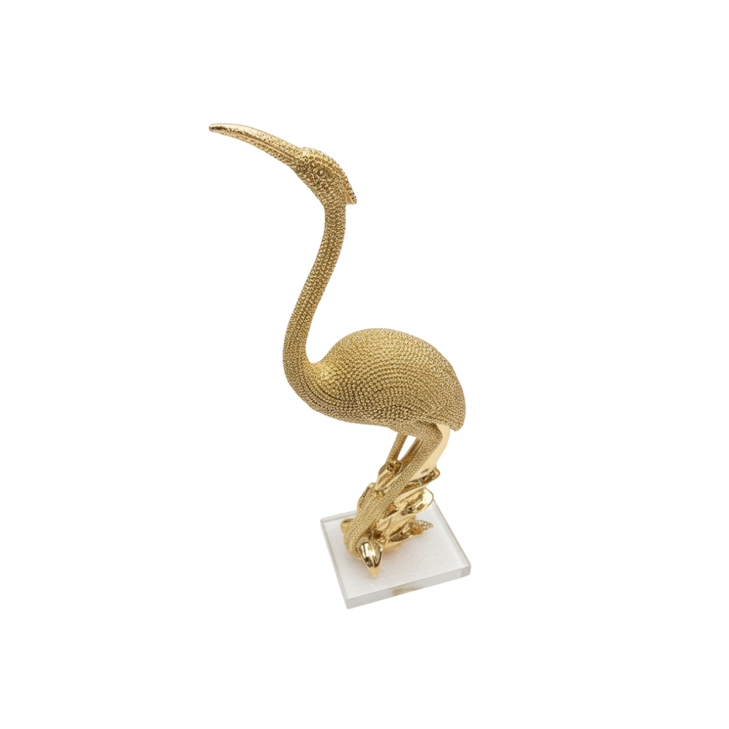Serenity Crane Sculpture Gold