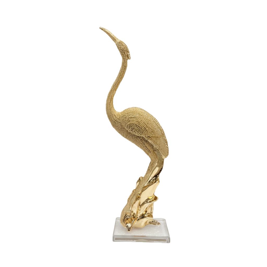 Serenity Crane Sculpture Gold