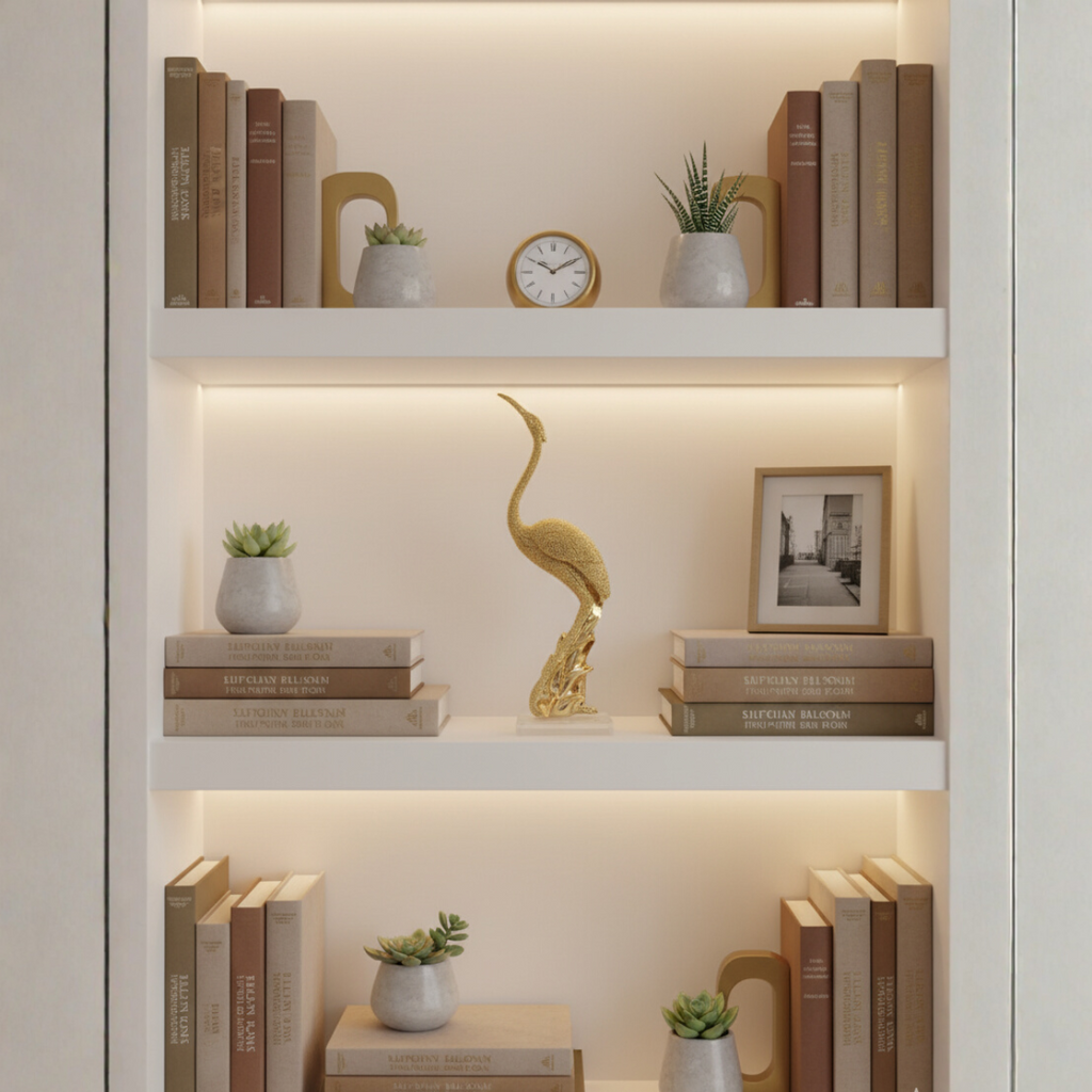 Serenity Crane Sculpture Gold