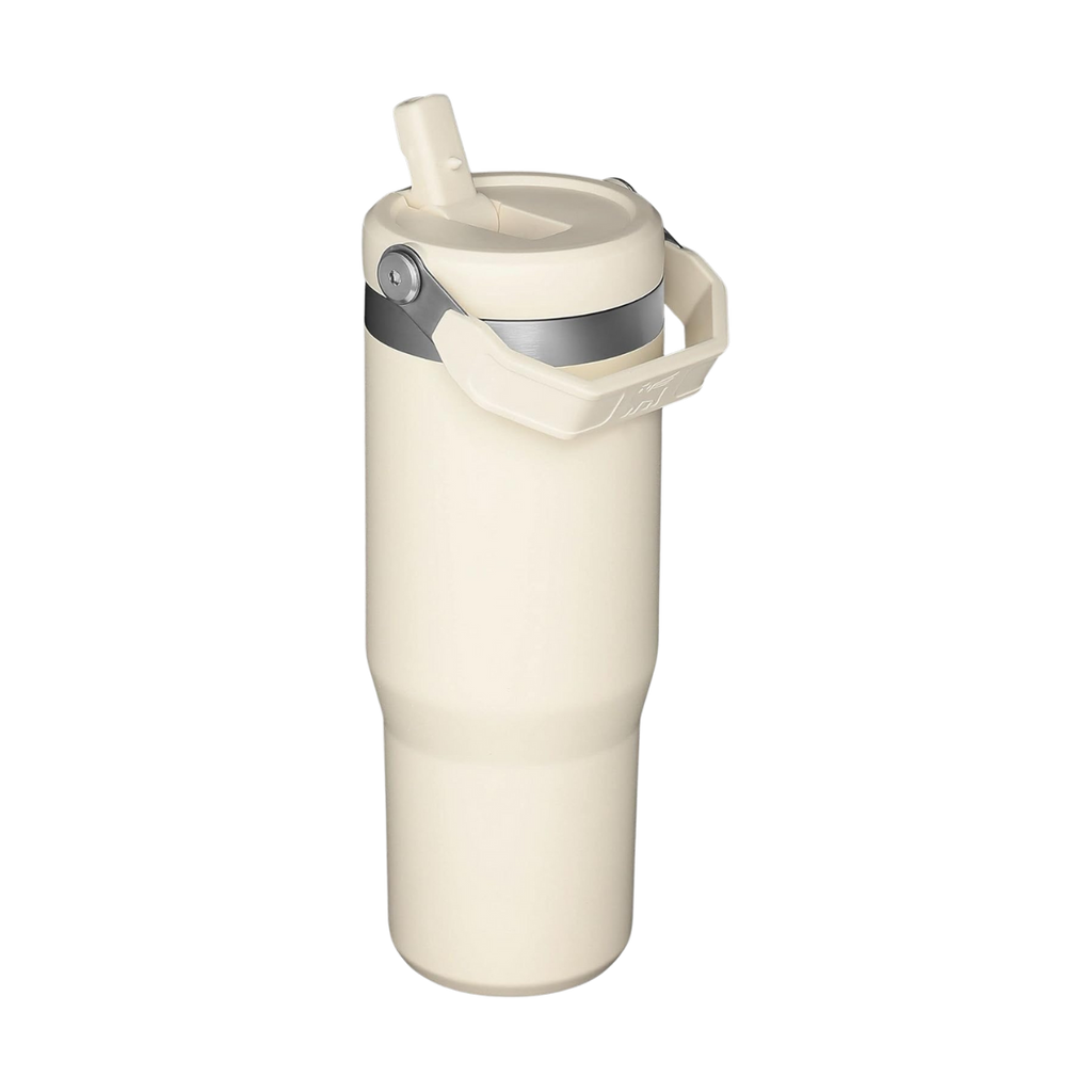 IceFlow Flip Straw Tumbler 30 OZ - Cream