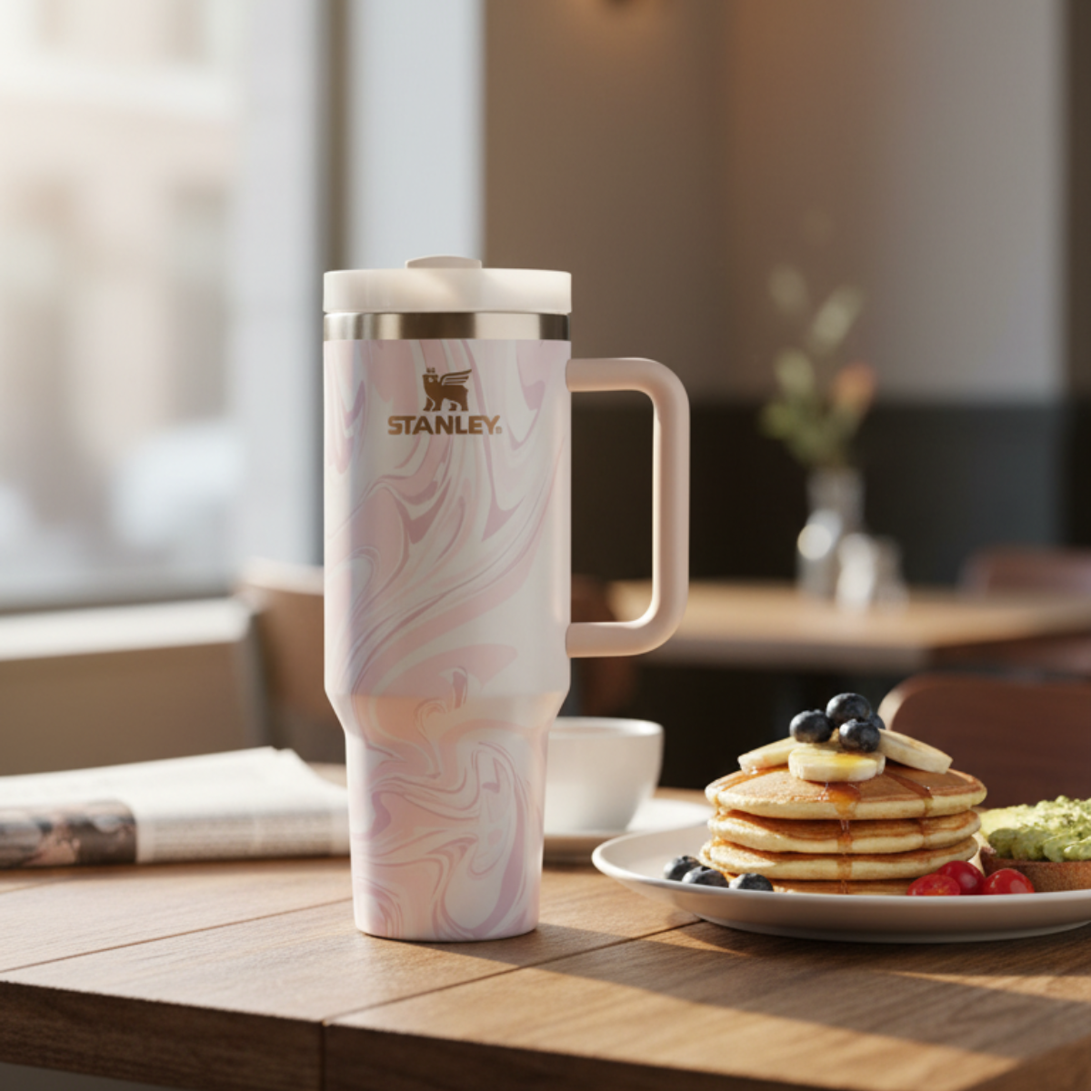 Quencher H2.0 Flowstate Tumbler 40 OZ - Pink Swirl Marble