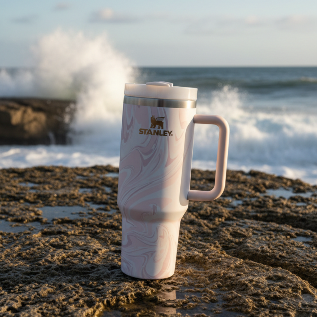 Quencher H2.0 Flowstate Tumbler 40 OZ - Pink Swirl Marble