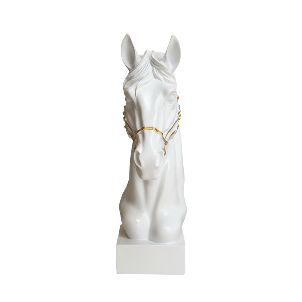 Horse Head Sculpture White