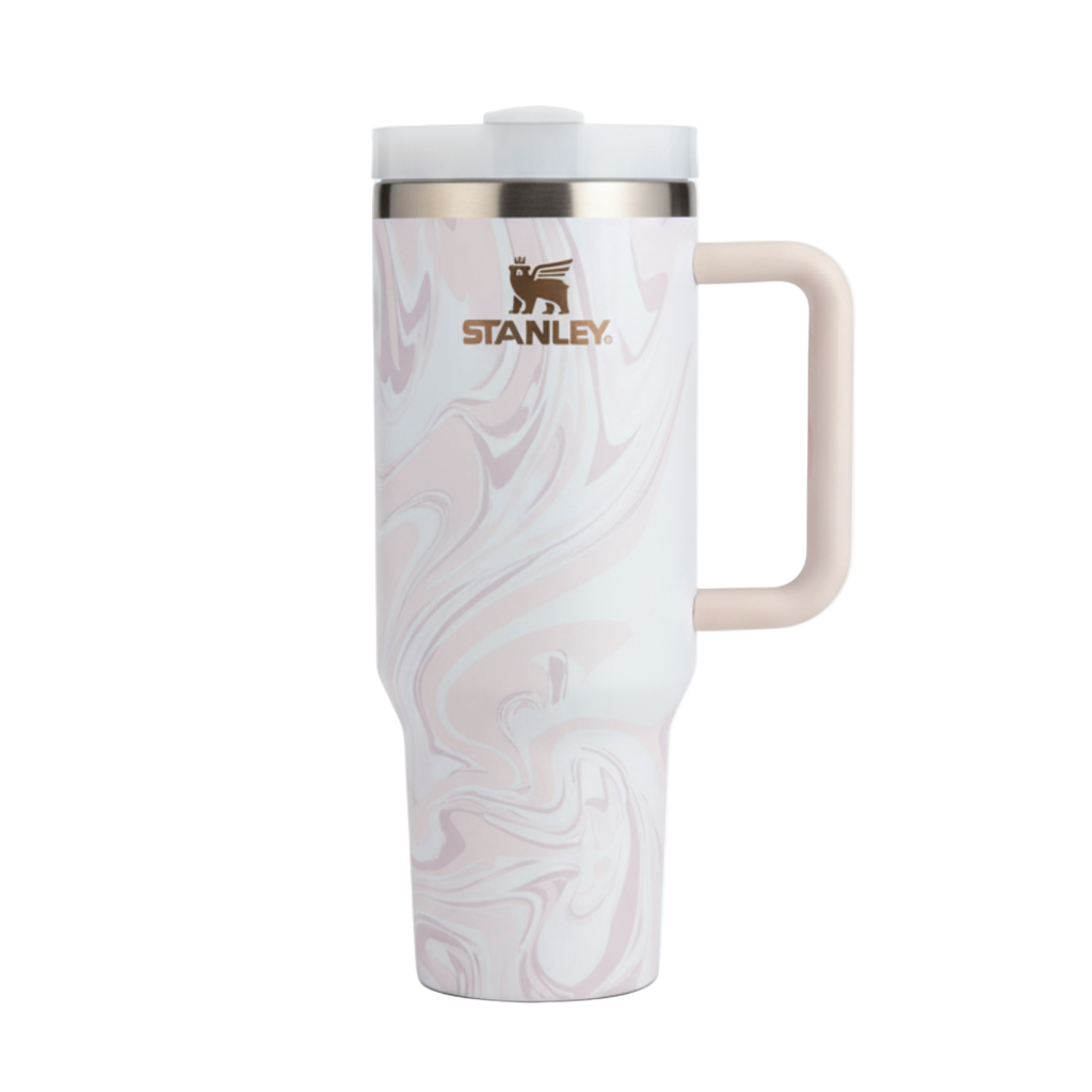 Quencher H2.0 Flowstate Tumbler 40 OZ - Pink Swirl Marble