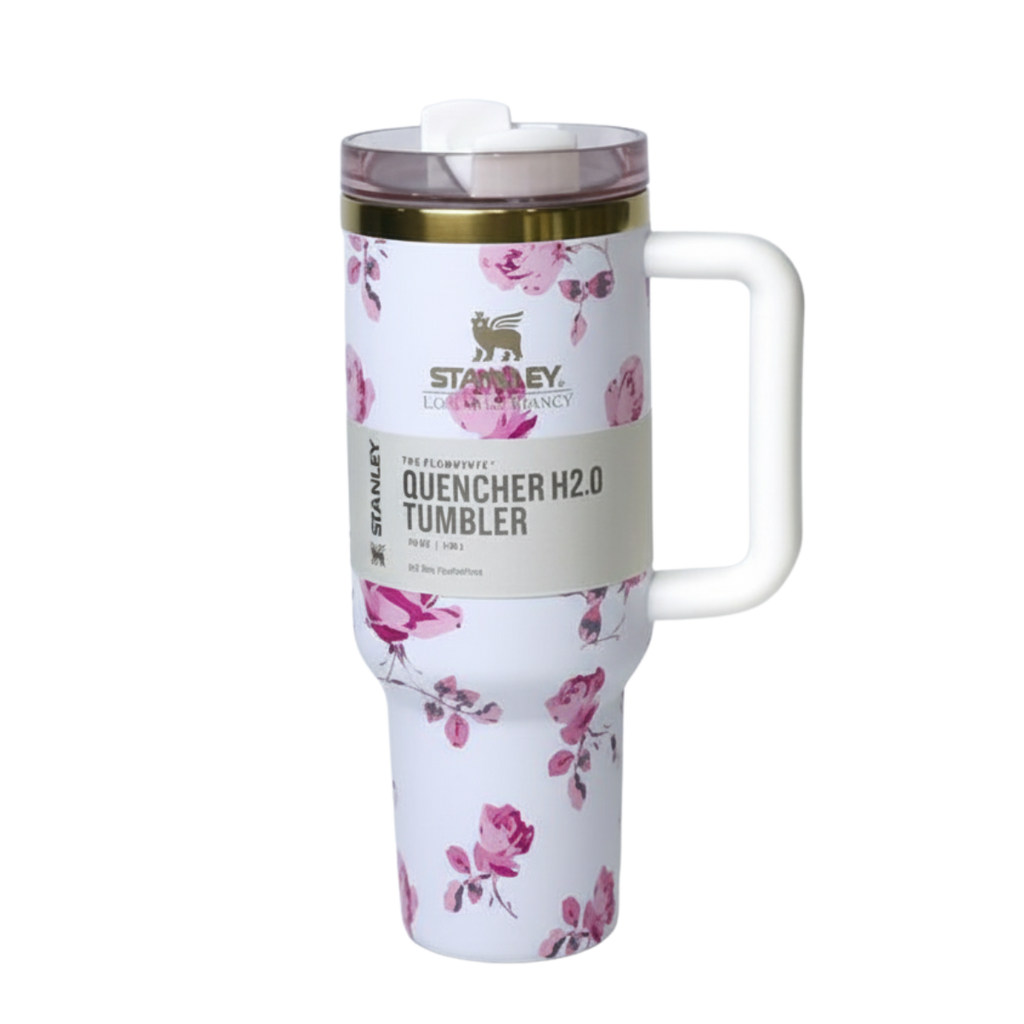 Love Shack Fancy Quencher H2.0 Flowstate Tumbler 40 OZ - Ribbon Rosa