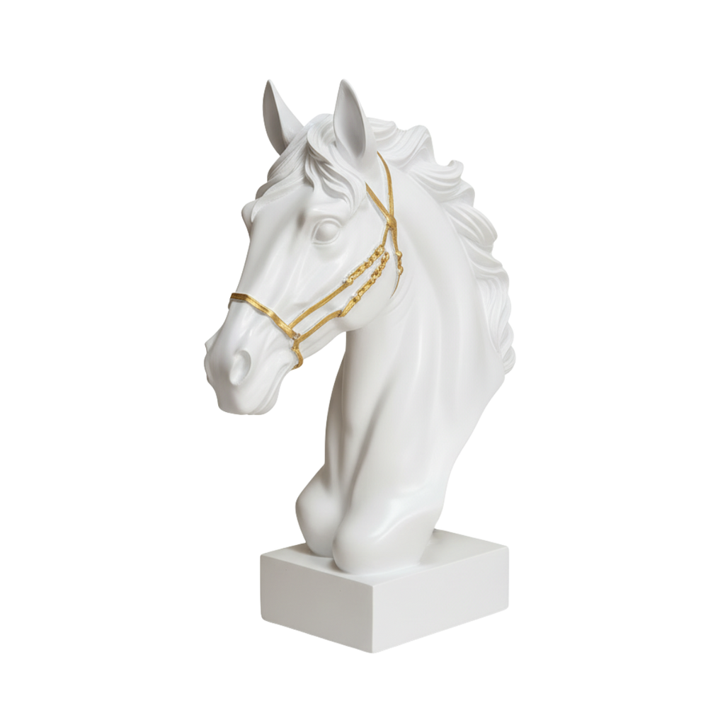 Horse Head Sculpture White