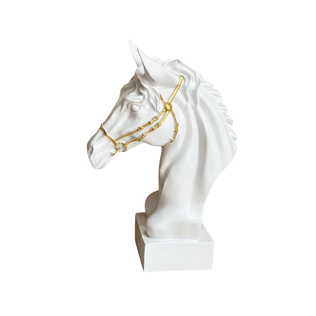 Horse Head Sculpture White