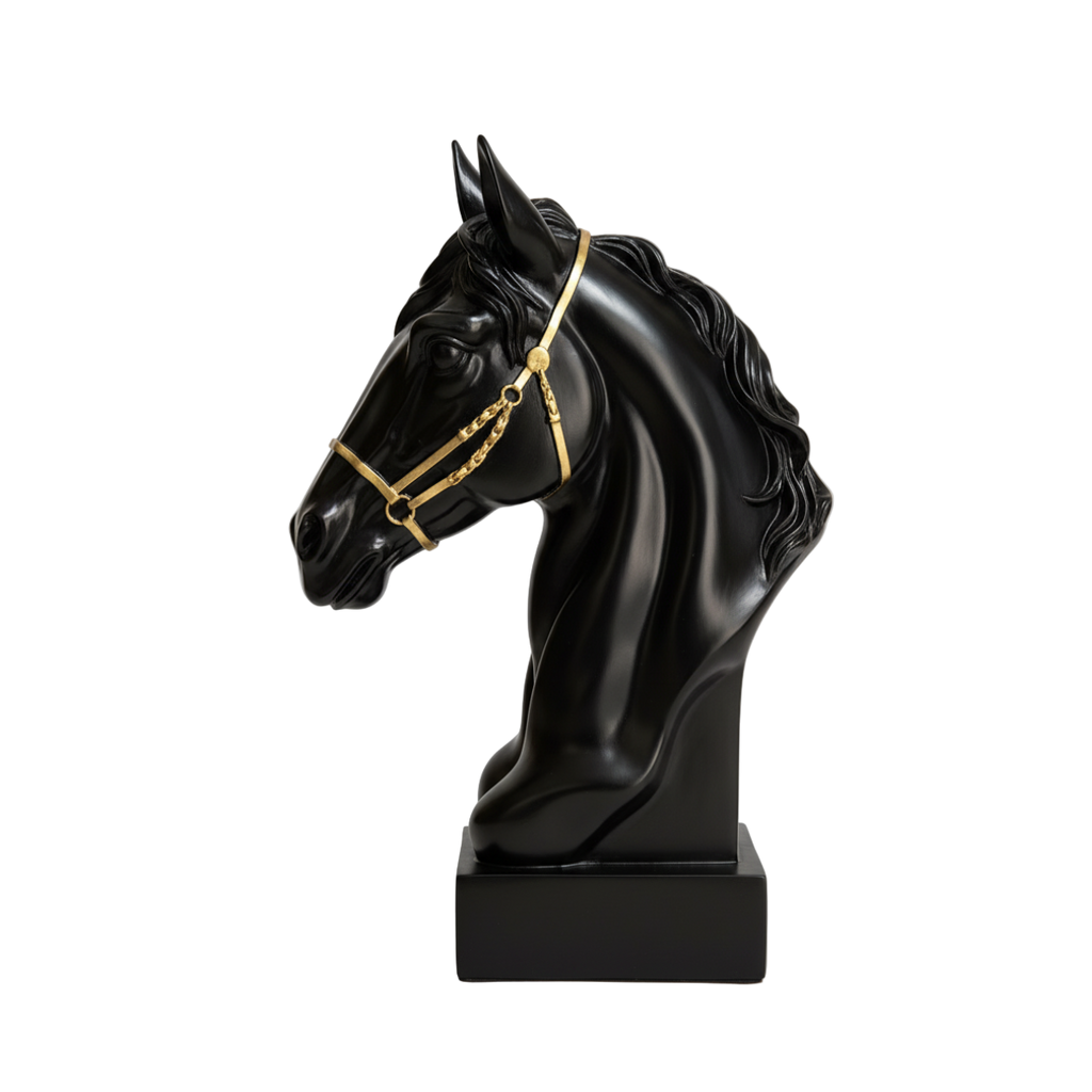 Horse Head Sculpture Black