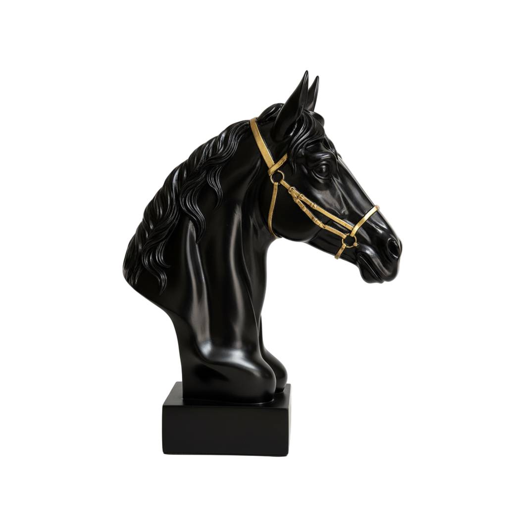 Horse Head Sculpture Black