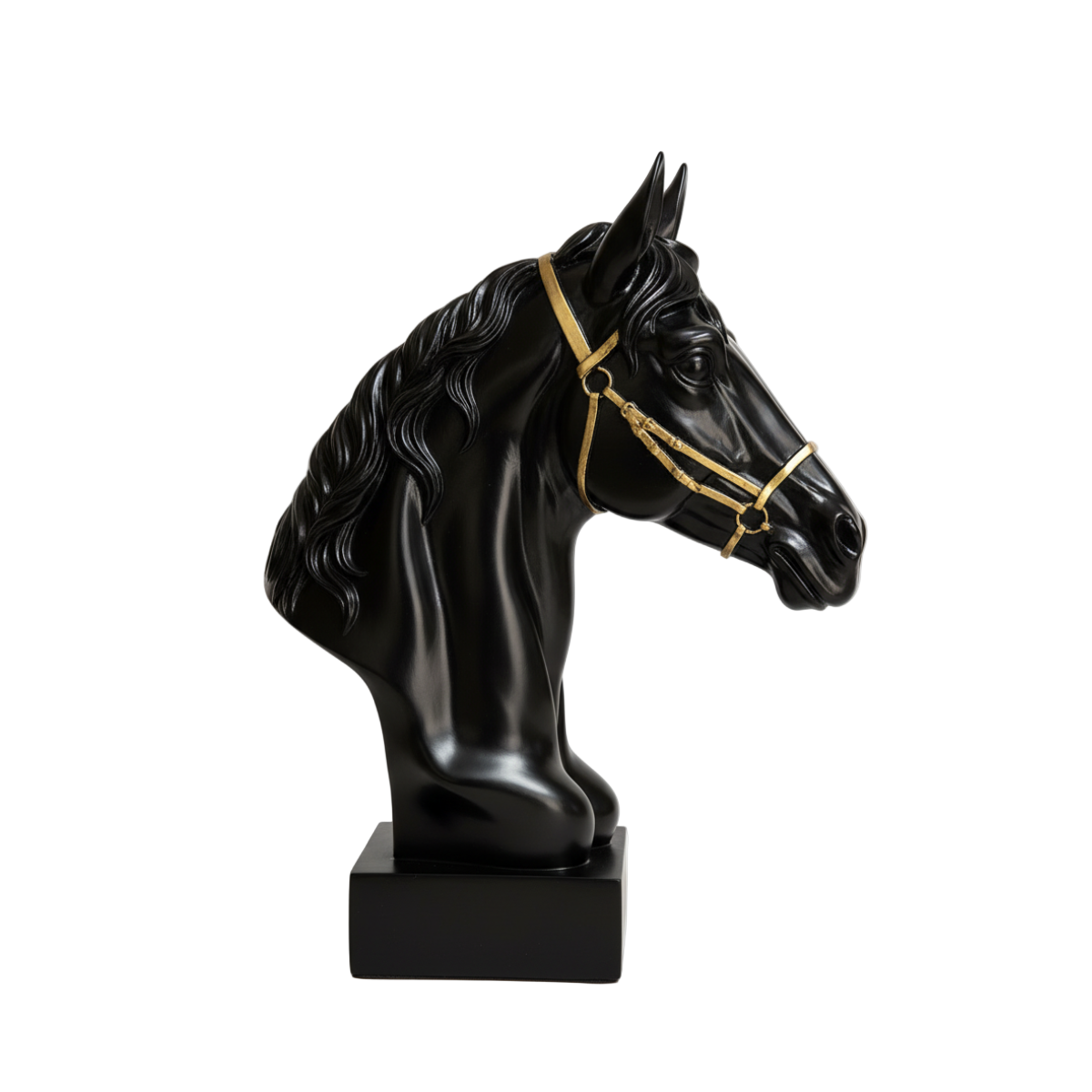 Horse Head Sculpture Black