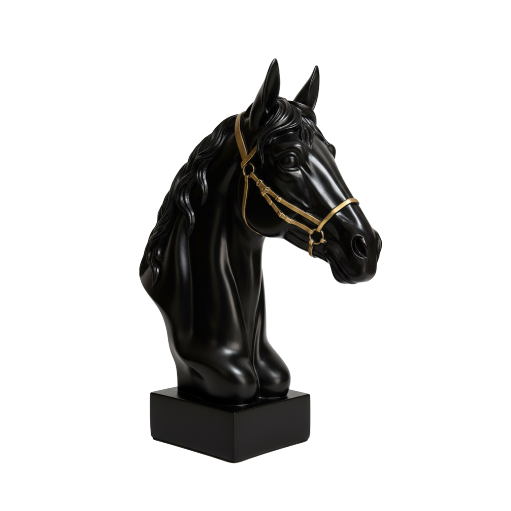 Horse Head Sculpture Black