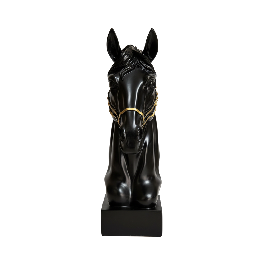 Horse Head Sculpture Black
