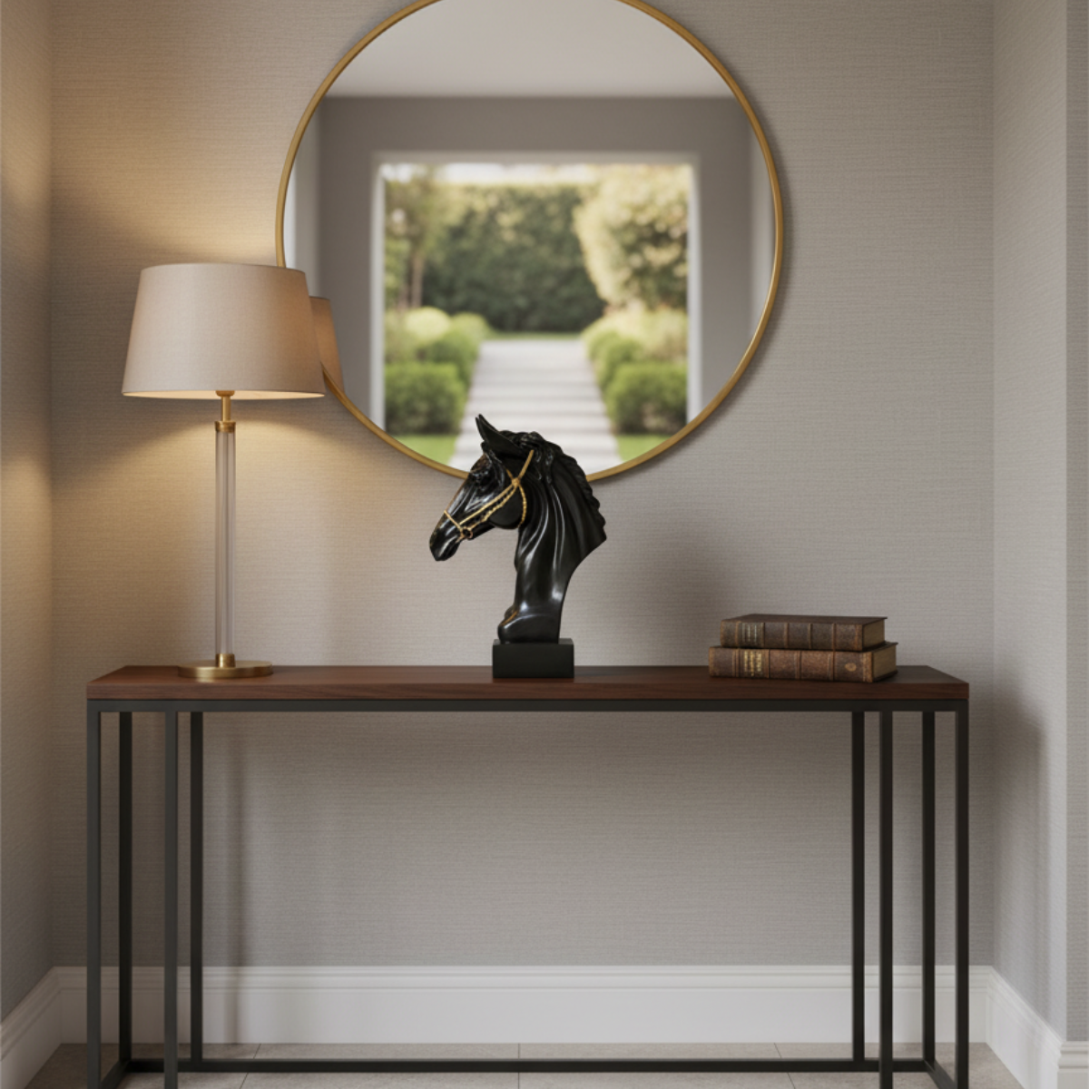 Horse Head Sculpture Black