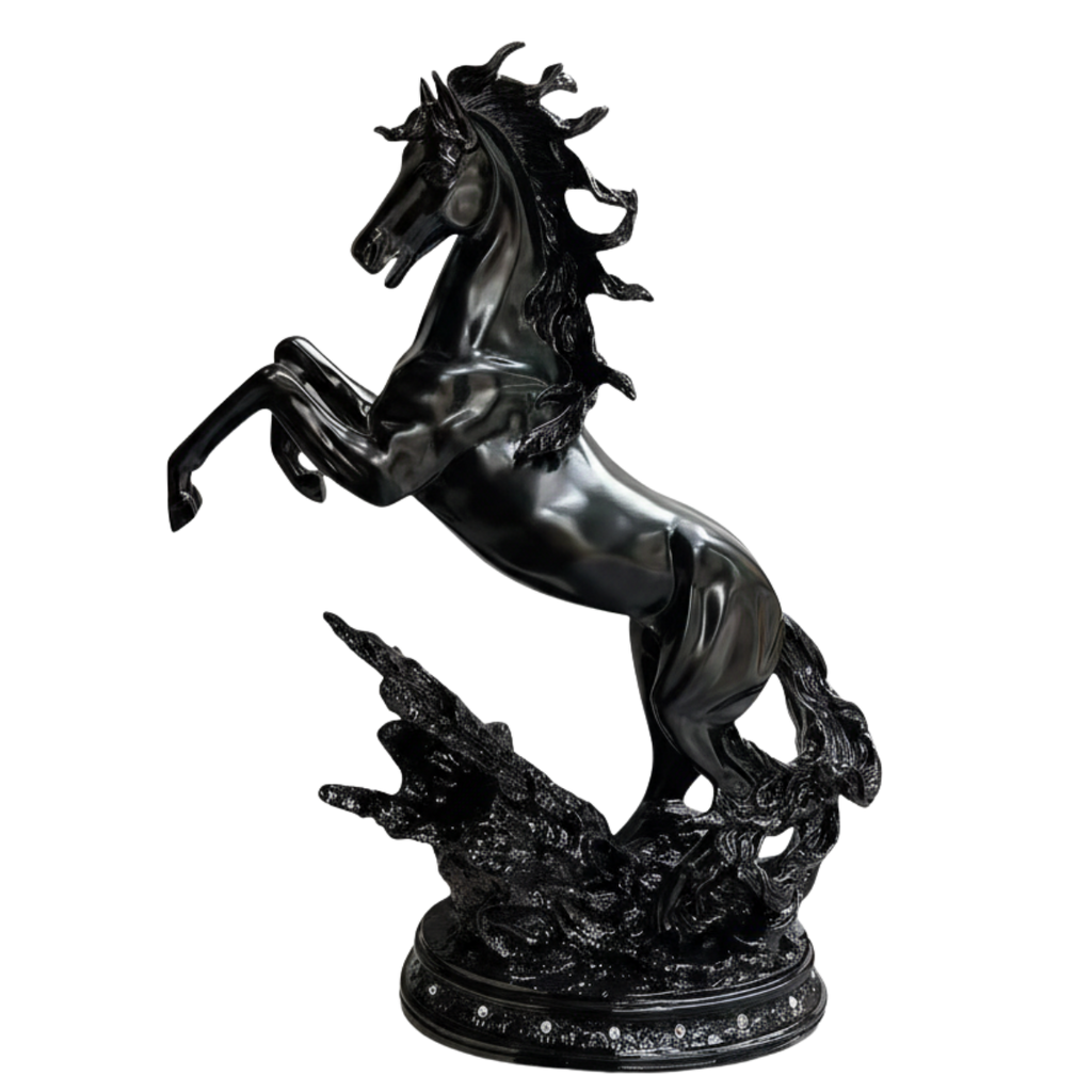 Majesty Horse Sculpture Midnight Black