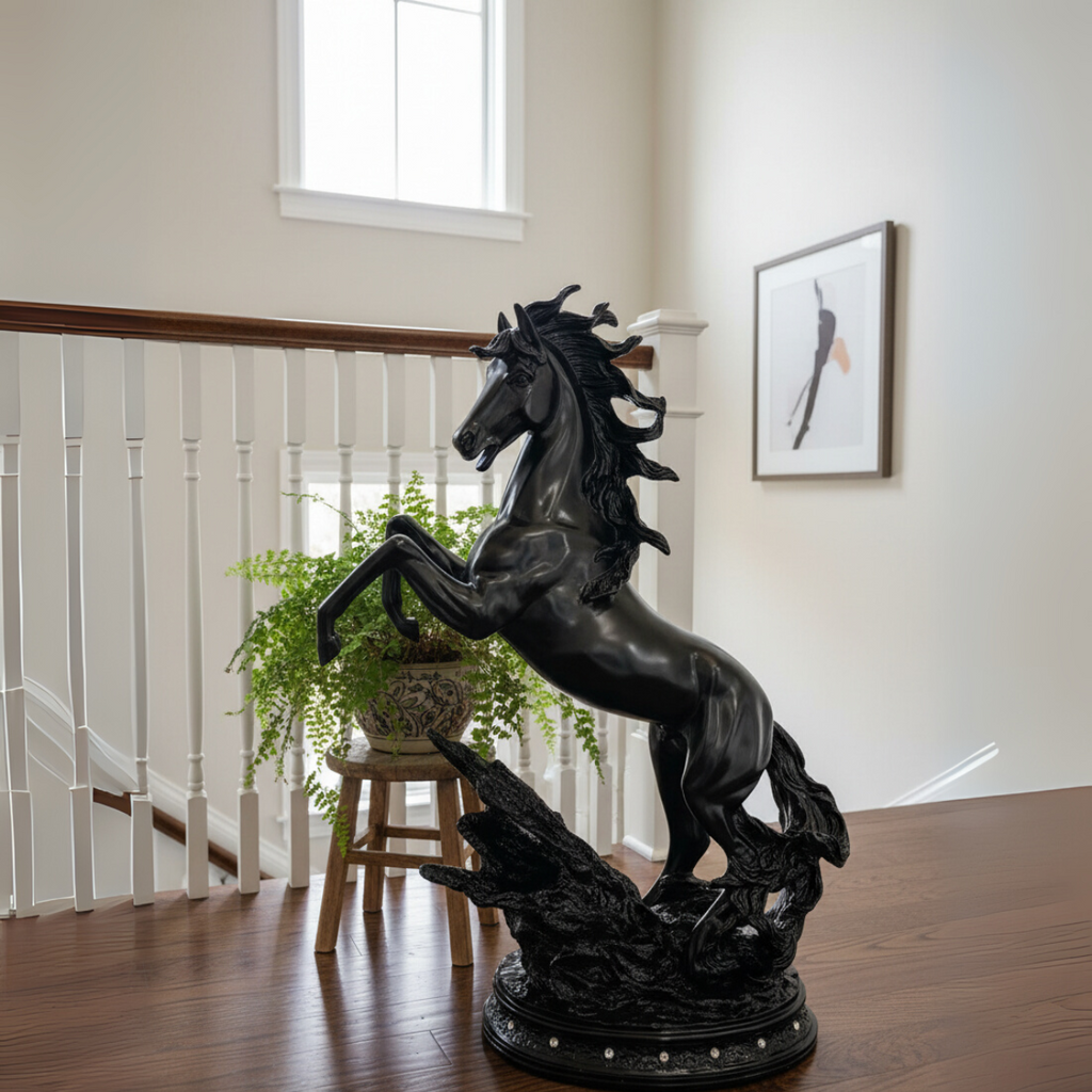 Majesty Horse Sculpture Midnight Black