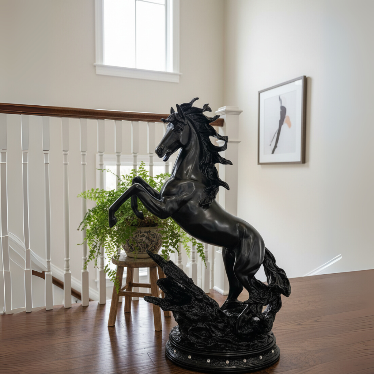 Majesty Horse Sculpture Midnight Black