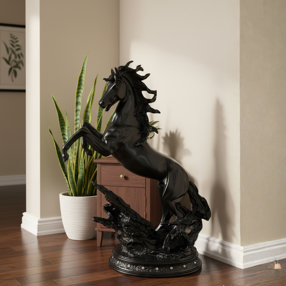 Majesty Horse Sculpture Midnight Black