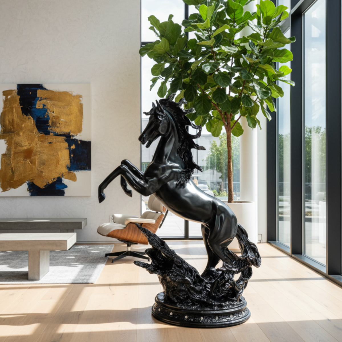Majesty Horse Sculpture Midnight Black