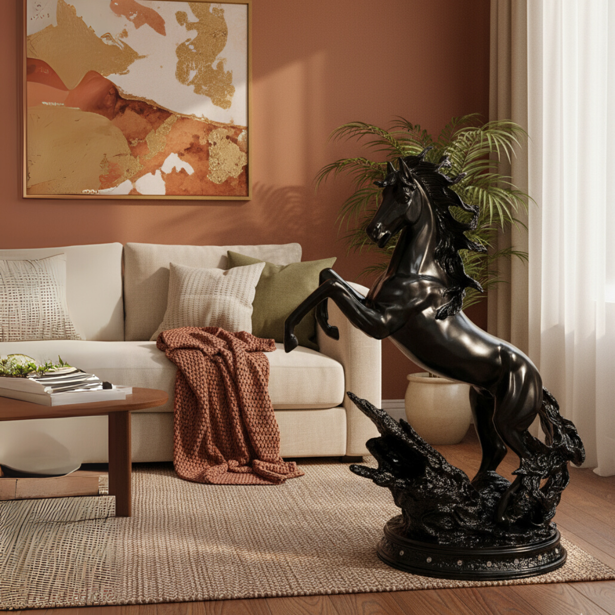 Majesty Horse Sculpture Midnight Black
