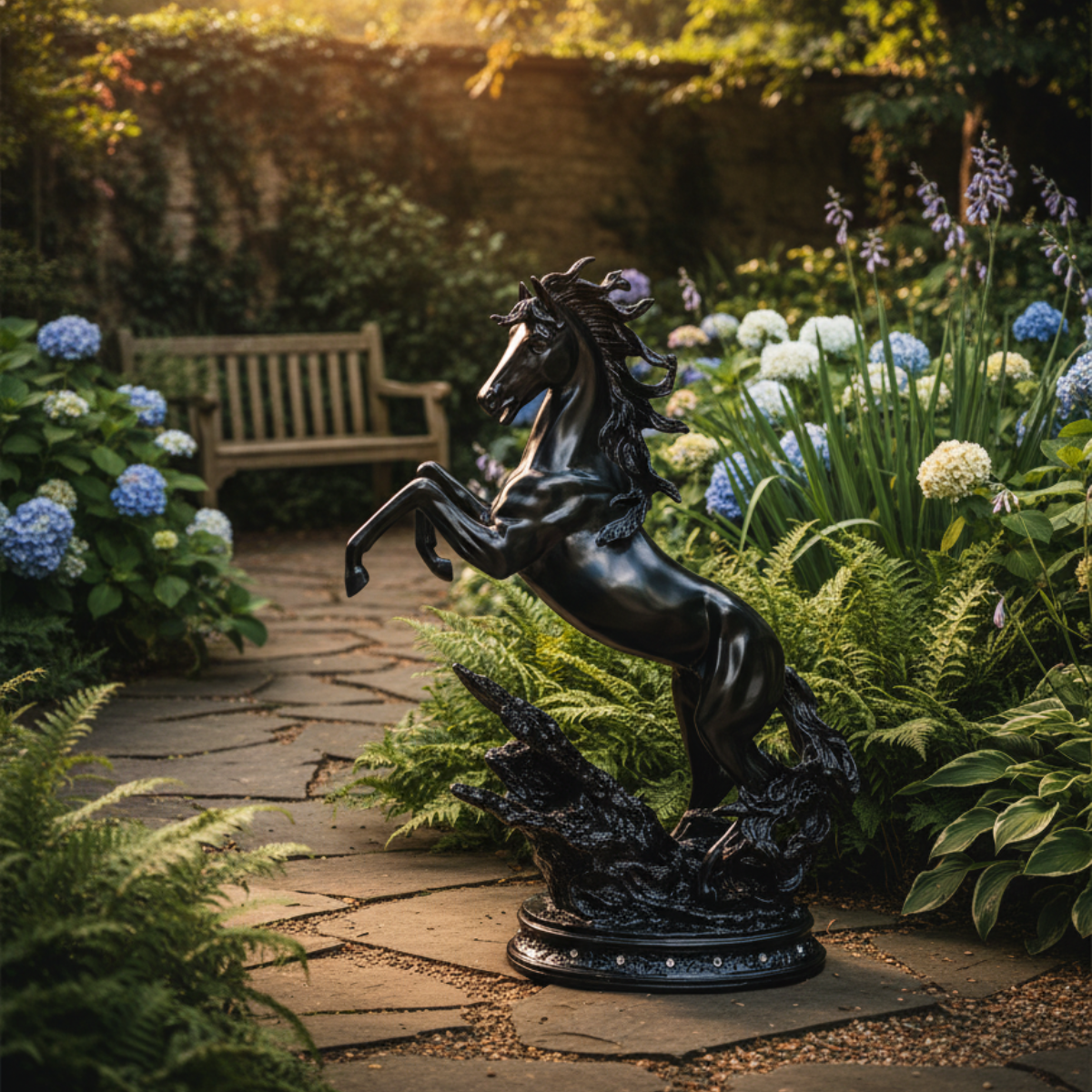 Majesty Horse Sculpture Midnight Black
