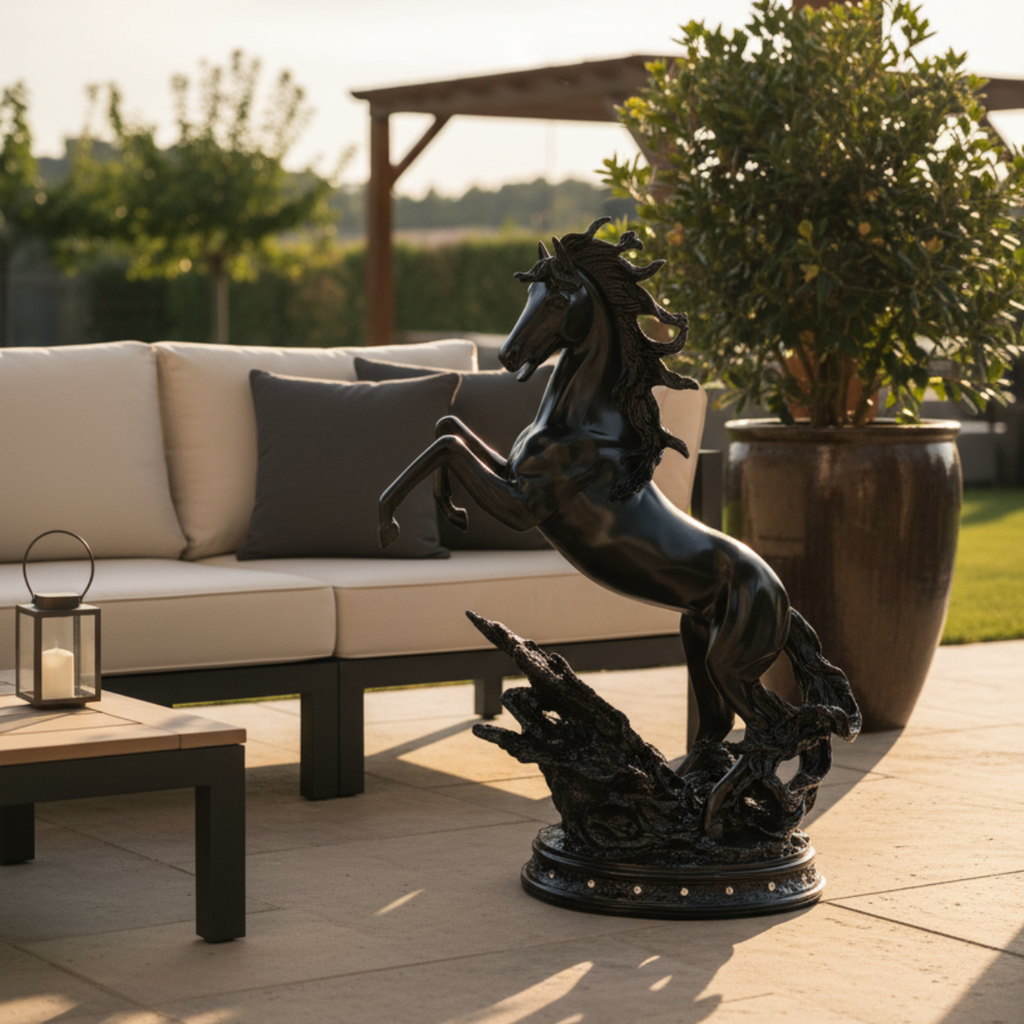 Majesty Horse Sculpture Midnight Black