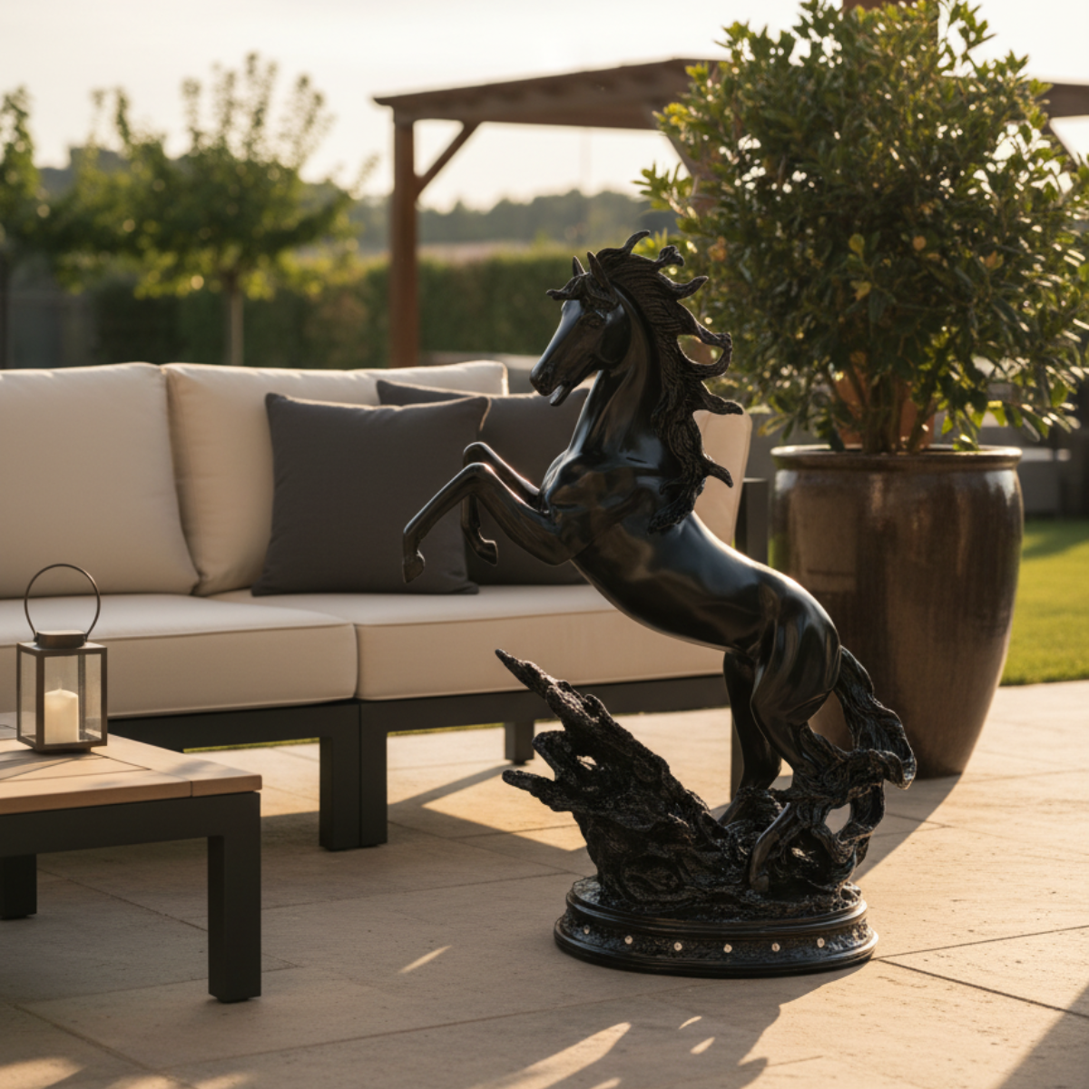 Majesty Horse Sculpture Midnight Black