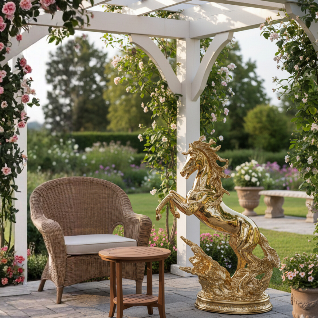 Majesty Horse Sculpture Golden