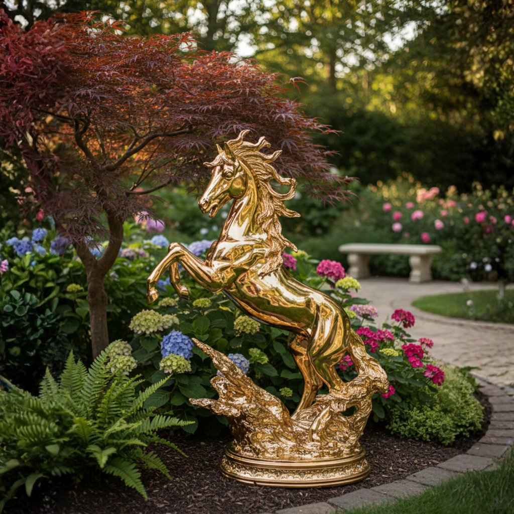 Majesty Horse Sculpture Golden