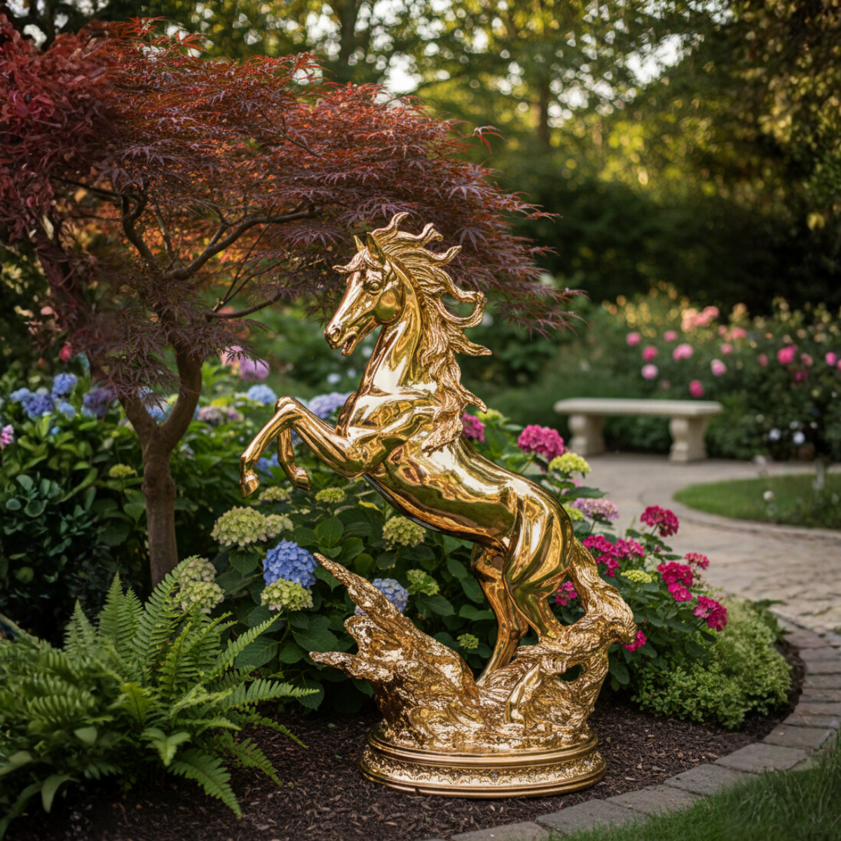 Majesty Horse Sculpture Golden