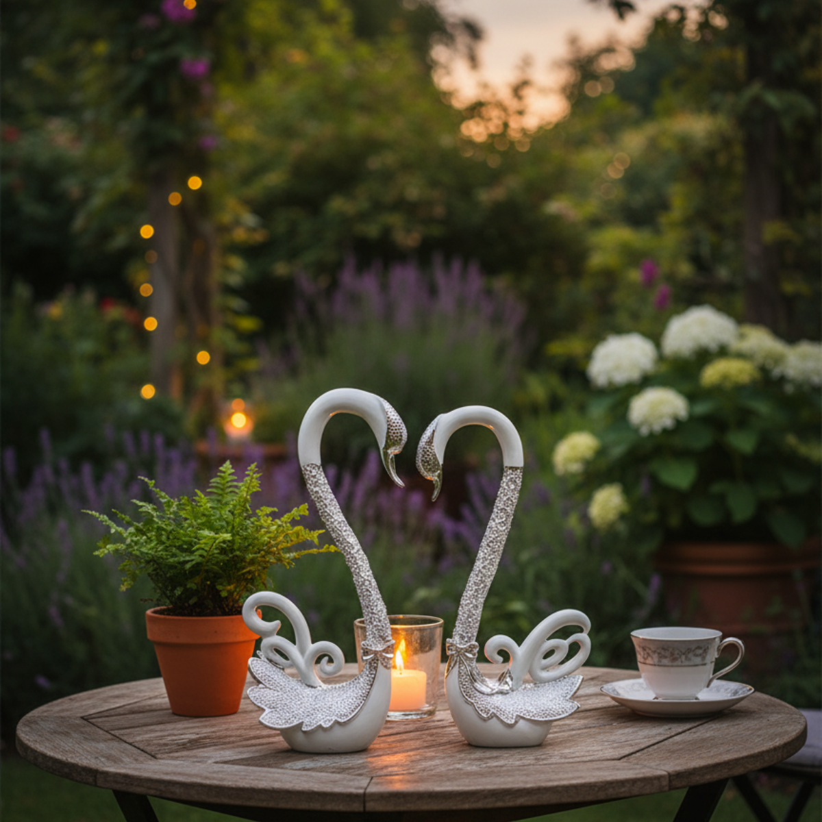 Serenity Swan Pair Silver